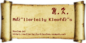 Müllerleily Kleofás névjegykártya